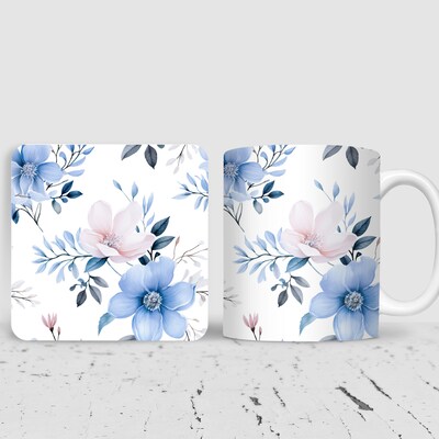 Blue and Pink flower 15-oz. mug - image2